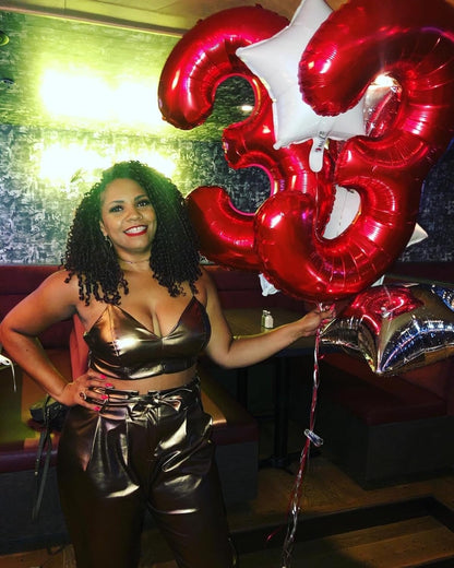 Number 0 Balloons - 40 Inch Red Number Balloons for Birthday, Wedding & Baby Shower Decor