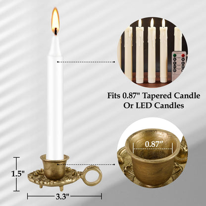 NIKKY HOME Gold Taper Candle Holders - Vintage Metal Candlesticks for Elegant Table Centerpieces | Set of 2