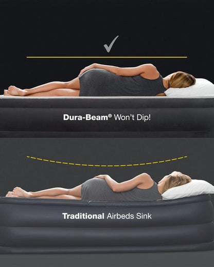 Intex TruAire Luxury Air Mattress - Twin Size with Built-in Electric Pump - 18" Height, 330lb Capacity