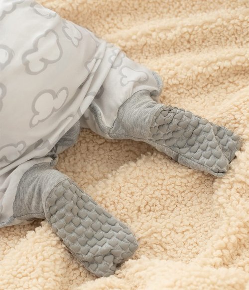 Love to Dream Organic Cotton Sleeveless Sleep Suit - 0.2 TOG in Gray Daydream for Comfort