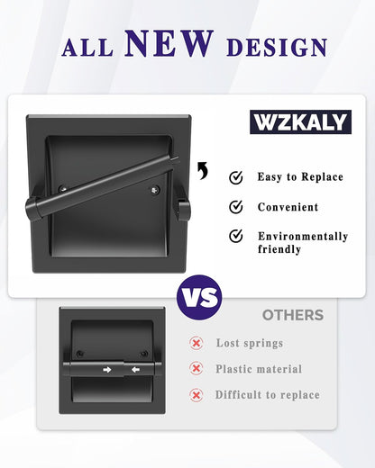 Skiennix Matte Black Toilet Paper Holder - Pivoting Wall Mount for Large Rolls | Stainless Steel Design