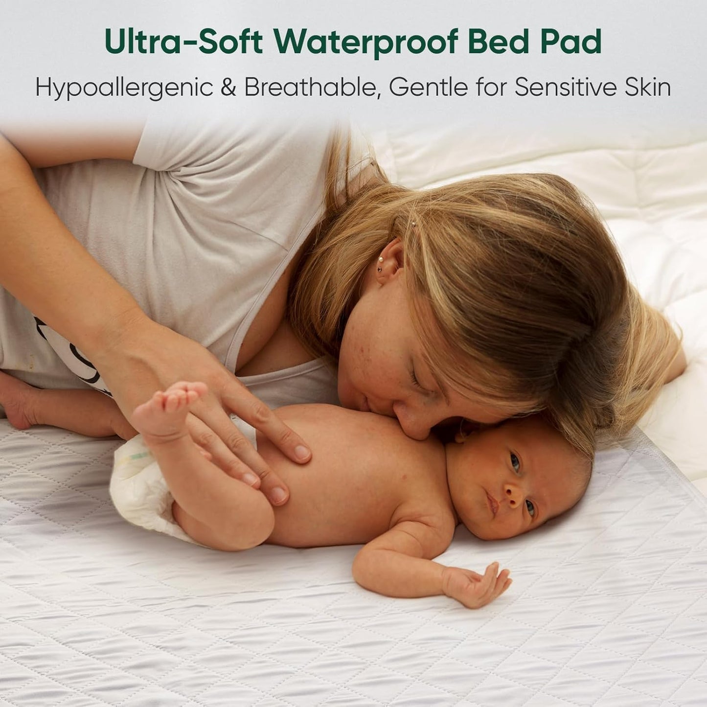 Regine Switzerland Washable Waterproof Bed Pads - Incontinence Protection for Kids, Adults & Elderly | Queen Size (60" x 36")