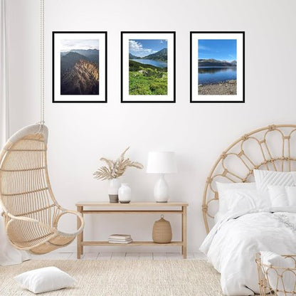 JCJMY 16x22 Picture Frame - Wall Hanging Display for 12x18 Photos with Mat or 16x22 Without Mat, Black