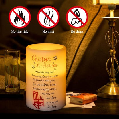 Flameless Memorial Candle - Real Wax LED Light with Timer | Sympathy Gift for Loss of Loved One (6" x 4")