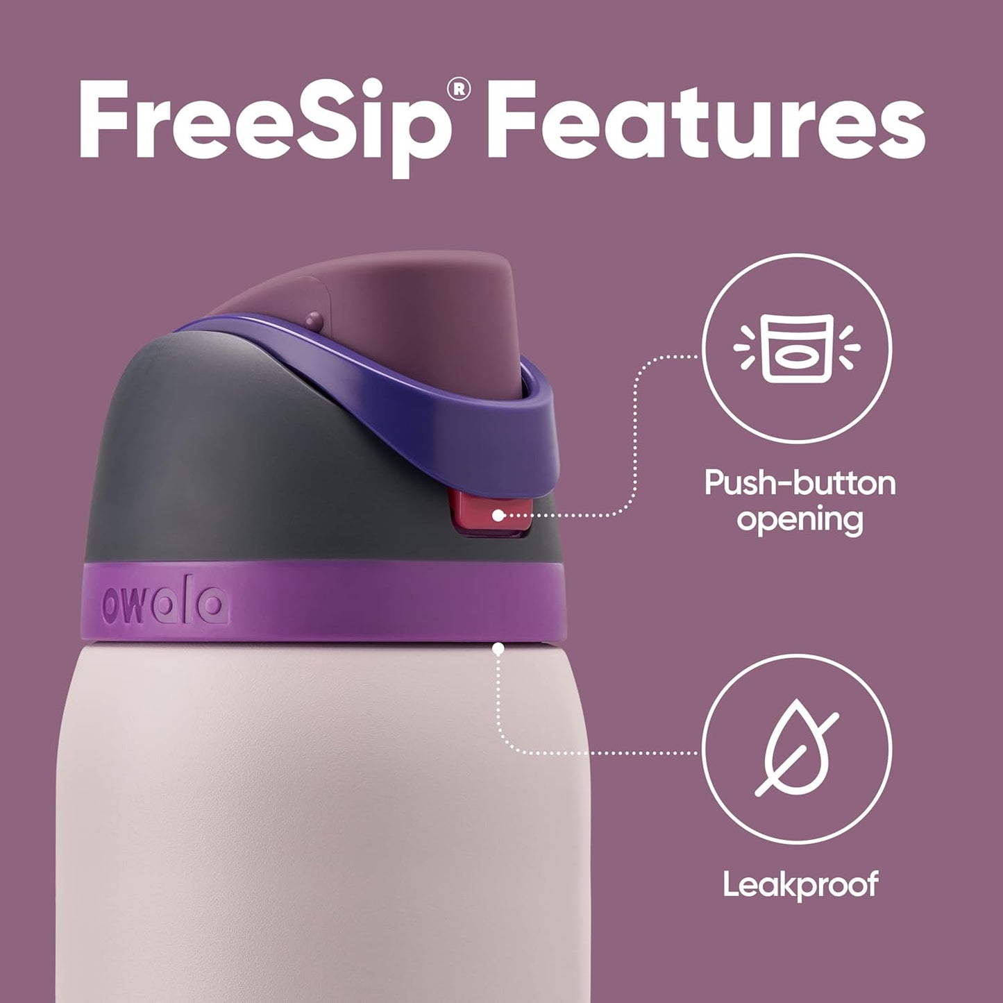 Owala FreeSip Insulated Stainless Steel Water Bottle - 40 oz BPA-Free | Perfect for Sports & Travel in Dreamy Field