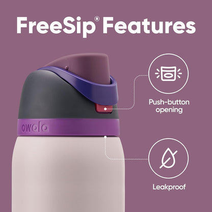 Owala FreeSip Insulated Stainless Steel Water Bottle - 40 oz BPA-Free | Perfect for Sports & Travel in Dreamy Field