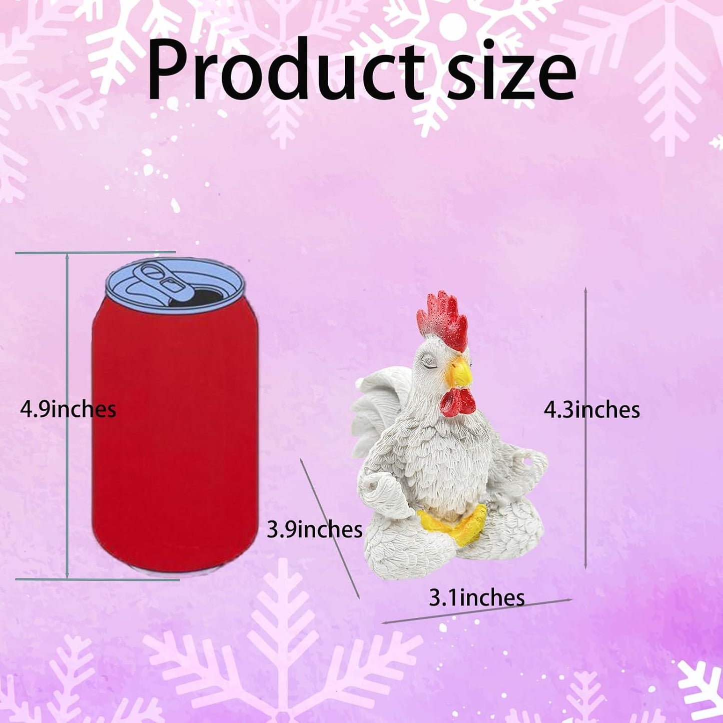 Regine Switzerland Funny White Rooster Statue - Handcrafted Resin Chicken Figurine in Yoga Pose | Vibrant Country Decor