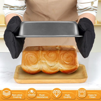 Skiennix Nonstick Bakeware Set - 12PCS Carbon Steel Baking Pans with Easy Grip & Oven Mitts