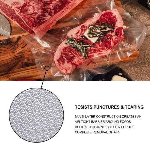 Food Saver Vacuum Sealer Bags - 4 Pack, 11" x 25' Rolls, Commercial Grade, Microwave & Freezer Safe