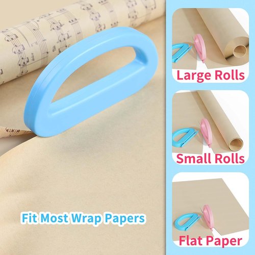 Dual Ended Wrapping Paper Cutter - 2-Pack with 4 Blades | Effortless Gift Wrapping Tool for Holidays