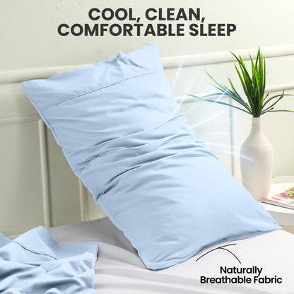 Utopia Bedding Pillow Cases Standard Size 2-Pack – Soft Brushed Microfiber – Envelope Closure – Perfect for Hospitals, Hotels, Guest Rooms – Oeko-TEX Certified, 20x26 Inches (Ice Blue)