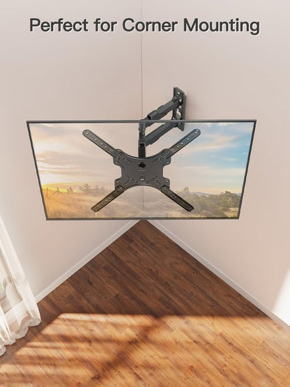 ELIVED TV Wall Mount for Most 26-60 Inch TVs, Swivel and Tilt Full Motion TV Mount with Single Stud Perfect Center Design, Wall Mount Bracket Max VESA 400x400mm, Corner Mount Holds up to 77 lbs.