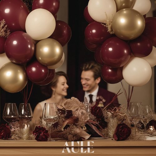 AULE Burgundy Balloon Arch Kit - 155Pcs Balloon Garland for Birthday, Wedding, and Party Decor