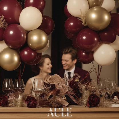 AULE Burgundy Balloon Arch Kit - 155Pcs Balloon Garland for Birthday, Wedding, and Party Decor