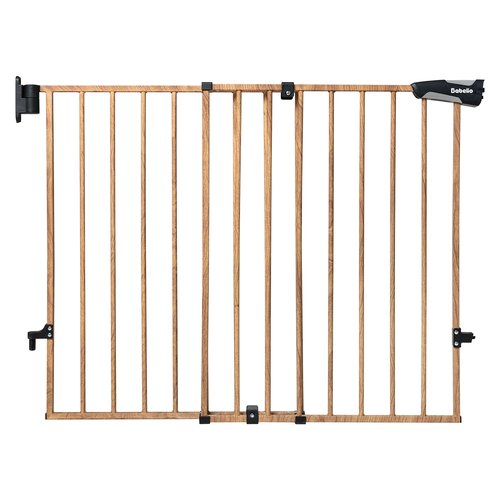 Babelio Baby Gate for Stairs, Kitchen & Doorways, No Bottom Bar| Easy Installation| One-Handed Operation| Auto-Close| Hardware Mount (Drill Needed) Safety Dog Gate (Brown Wood Pattern - B17, 29-40")