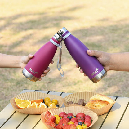 Skiennix Kids Water Bottle - 9 oz Stainless Steel Vacuum Insulated Mini Bottle | Dark Purple, Leak Proof