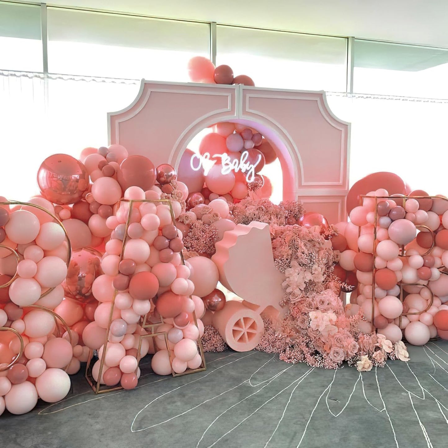 PartyWoo Dusty Pink Balloons - 100pcs Assorted Sizes 5-18 Inches | Blush Pink Boho Garland for Baby Showers & Birthdays