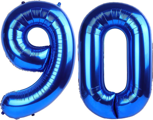Number 90 Balloon by [Brand Name] - 40-Inch Navy Blue Birthday Decoration for 90th Celebration