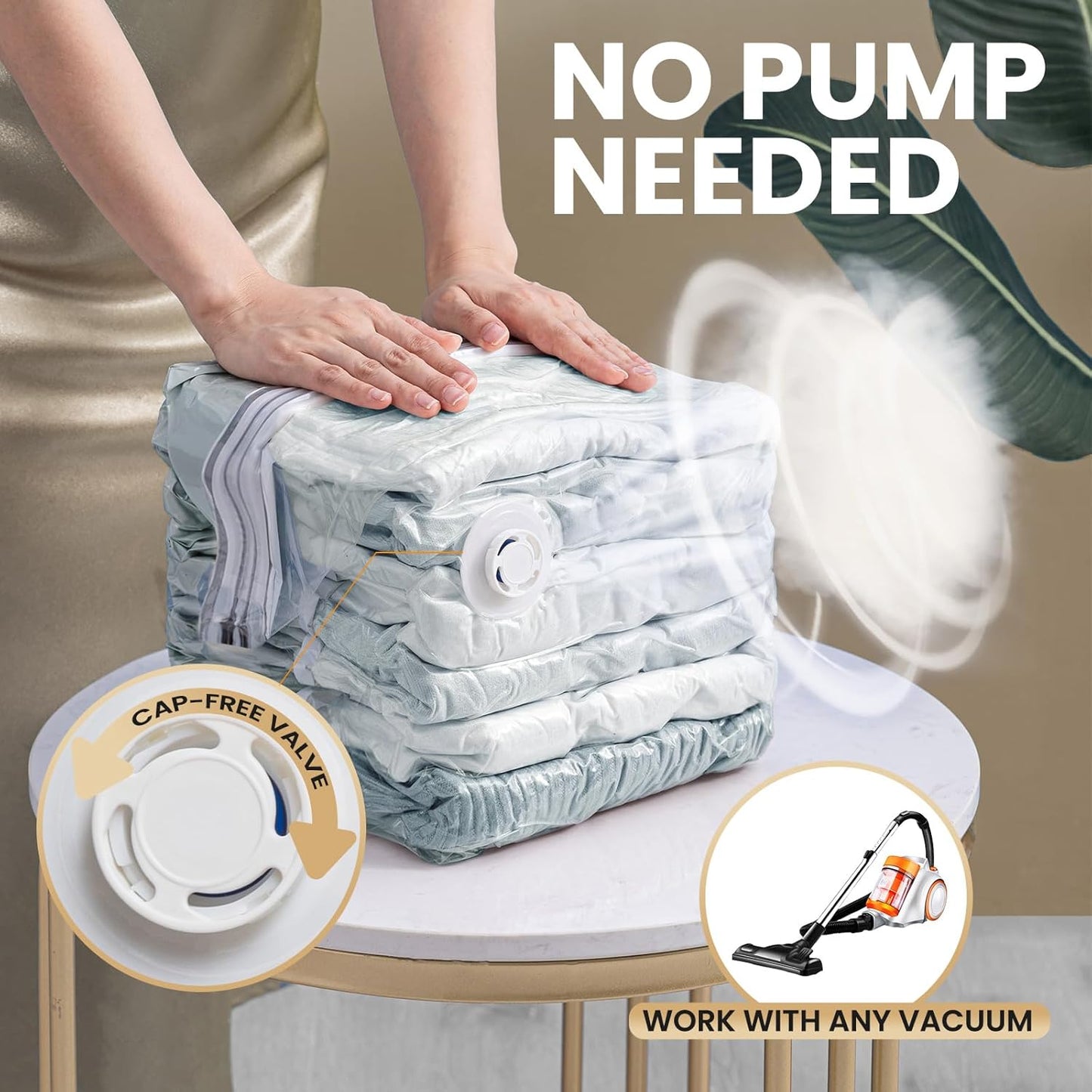 TAILI Vacuum Storage Bags - 6 Pack Combo (3 Jumbo + 3 Medium) for Bedding, Clothing & Comforters