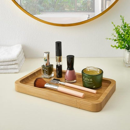 INIUNIK Qtip Holder Set - 3 Pack Glass Apothecary Jars with Lids for Bathroom Organization | Cotton Balls, Swabs & More