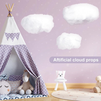 ZAUGONTW Artificial Cloud Decorations - 3D Hanging Props for DIY Room Decor | 6 Pieces in 3 Sizes