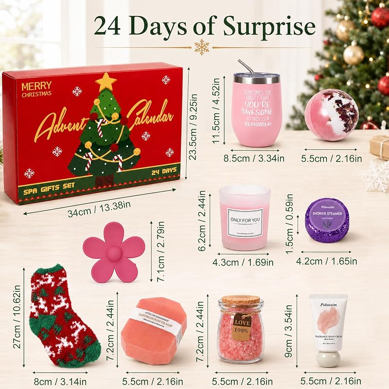 Bath Advent Calendar 24 Pcs – Spa Experience Gift Set
