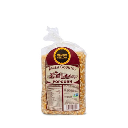 Amish Country Popcorn - Medium Yellow Popcorn Kernels | Non-GMO, Gluten-Free | 2 lb Bag