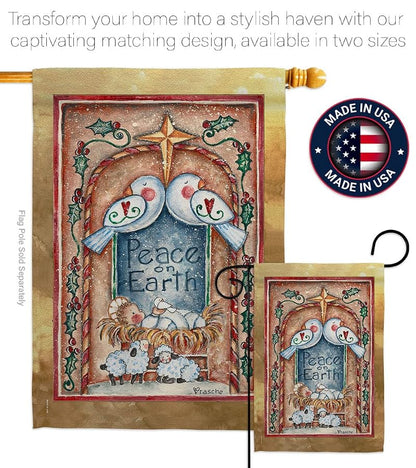 Nativity Doves Flag Wall Banner - 28x40 In House Flag for Indoor/Outdoor Decor
