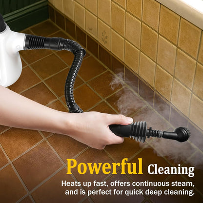 Steam Cleaner, Deep Cleaning Multi-Surface Handheld Steam Cleaner with Steam Lock Button & 16 PCS Accessories, 100% Natural Portable Steamer for Cleaning Home Car Bathroom Kitchen Grout Tile Window