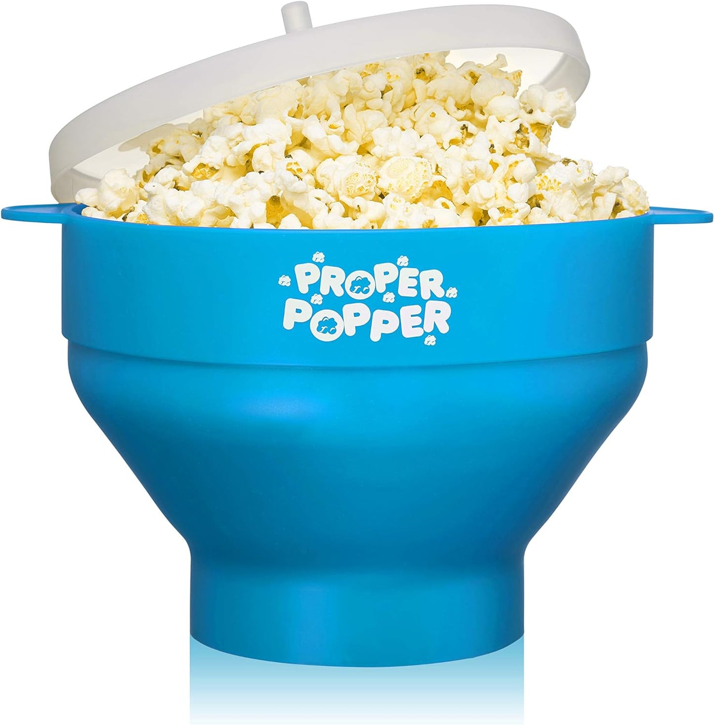 Proper Popper Microwave Popcorn Maker - Collapsible Silicone Bowl, BPA Free & Dishwasher Safe | Turquoise