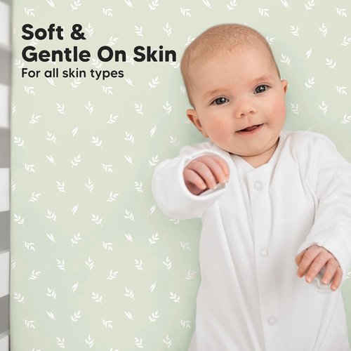 KeaBabies Baby Crib Sheets - Soft & Cozy Viscose Bamboo Fitted Mattress Covers | 2-Pack 52x28 (Herb)