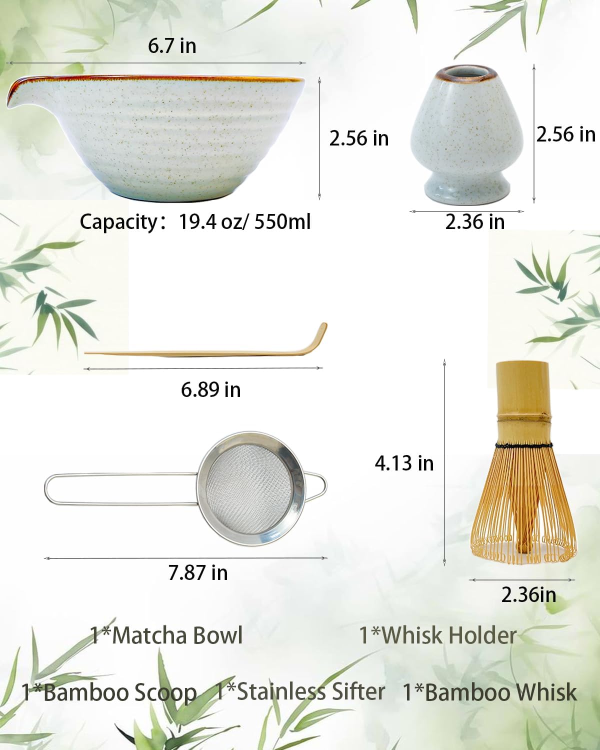Skiennix Matcha Whisk Set - Complete Matcha Kit with Bowl, Bamboo Whisk, and Accessories | Perfect Gift for Women
