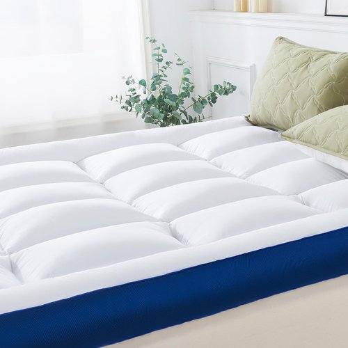 WhatsBedding 5 Inch Queen Mattress Topper for Back Pain Relief, Filled with Breathable & Soft Memory Foam Pillow Top,4 Elastic Straps