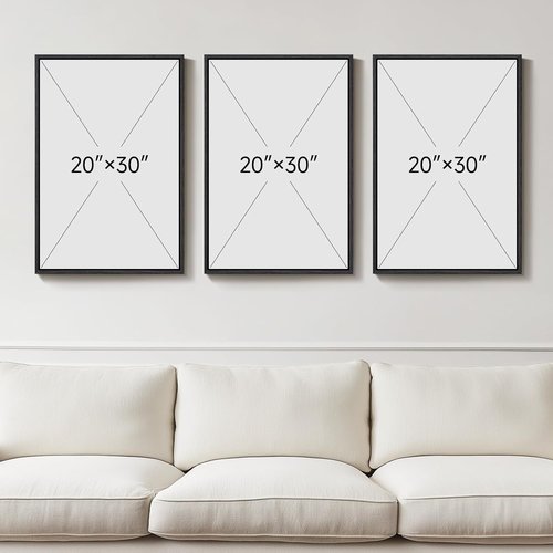 Large 3D Textured Framed Black and White Abstract Wall Art | Modern Minimalist 3-Piece Set for Living Room