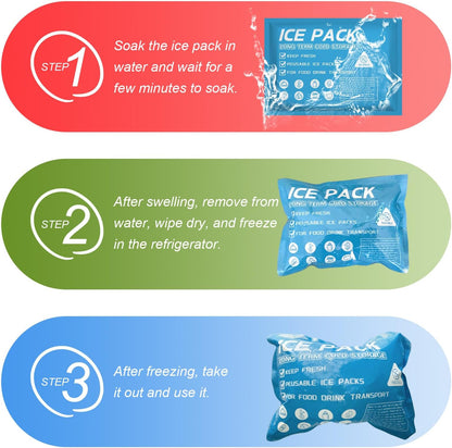 Skiennix Ice Packs for Coolers - Long-Lasting Reusable Gel Packs for Shipping & Camping | Perfect for Lunch Boxes