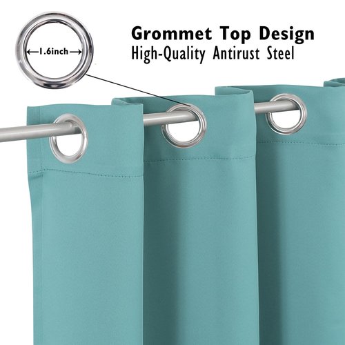 ChrisDowa Blackout Curtains 84 inches Long for Bedroom - 2 Panels Set Grommet Thermal Insulated Room Darkening Curtains for Living Room (Aqua, 52 x 84 Inch)