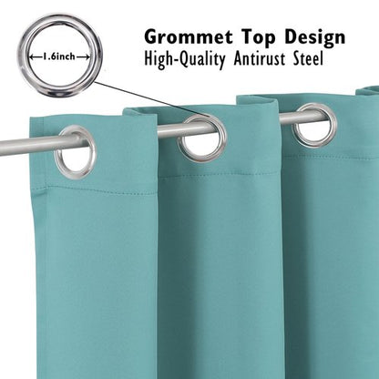 ChrisDowa Blackout Curtains 84 inches Long for Bedroom - 2 Panels Set Grommet Thermal Insulated Room Darkening Curtains for Living Room (Aqua, 52 x 84 Inch)