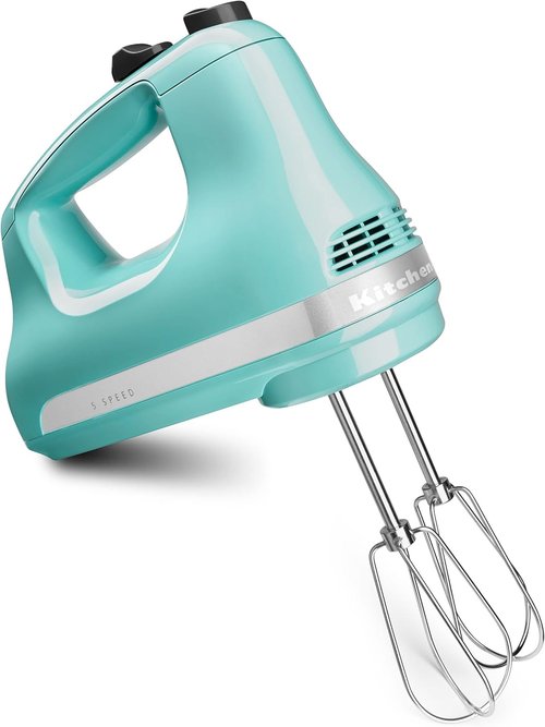 KitchenAid 5 Ultra Power Hand Mixer - Aqua Sky Color, High Speed Performance