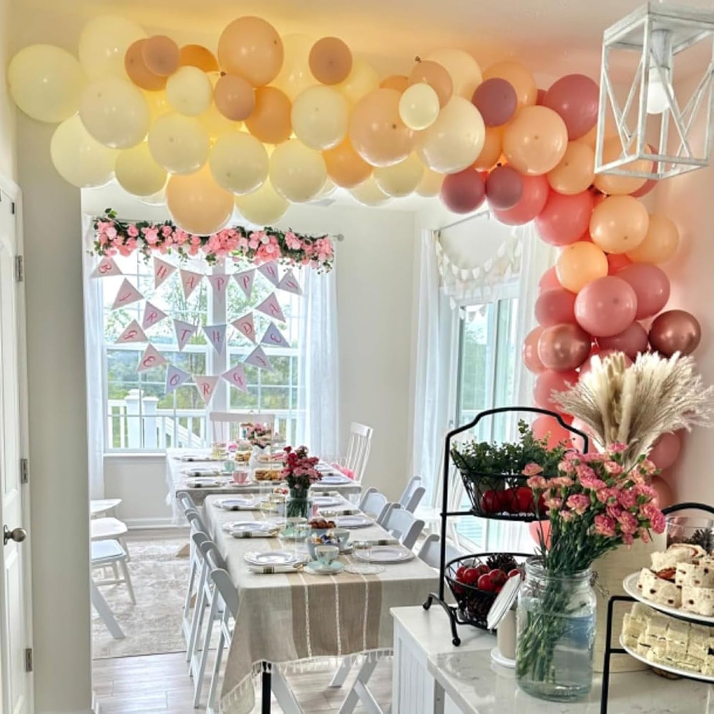 Skiennix Retro Blush Pink Balloons - 60 Pack 12 Inch Dusty Pink & Metallic Chrome for Bridal Showers & Birthdays