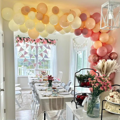 Skiennix Retro Blush Pink Balloons - 60 Pack 12 Inch Dusty Pink & Metallic Chrome for Bridal Showers & Birthdays