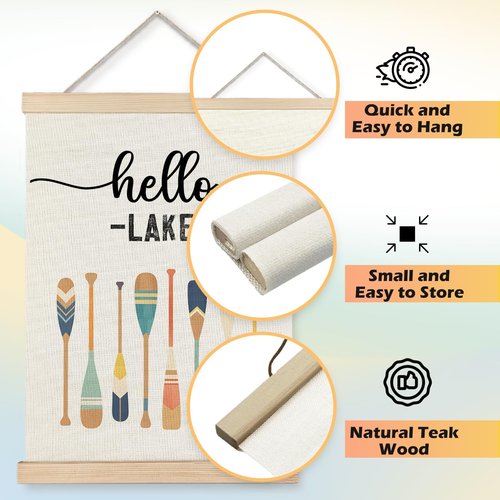 JINYO Lake Wall Art Decor - Coastal Nautical Posters for Lake House | 12x16 Inches