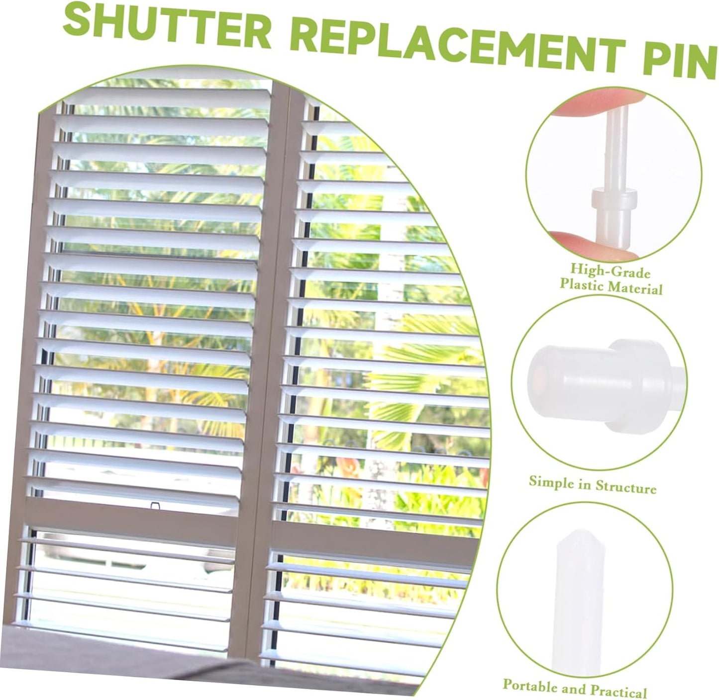 Skiennix 60-Pcs Plastic Louver Pins Replacement Kit - Durable Telescopic Design for Plantation Shutters