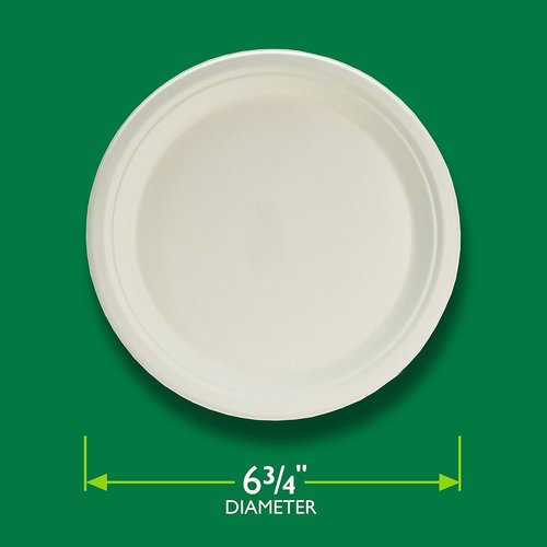 Hefty ECOSAVE Compostable Paper Plates - Eco-Friendly, 6-3/4 Inch, 30 Count (Pack of 2)