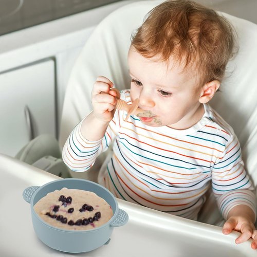 Eascrozn Baby Feeding Set - 6 Pack Silicone Toddler Utensils | BPA Free Self-Feeding Spoons & Forks