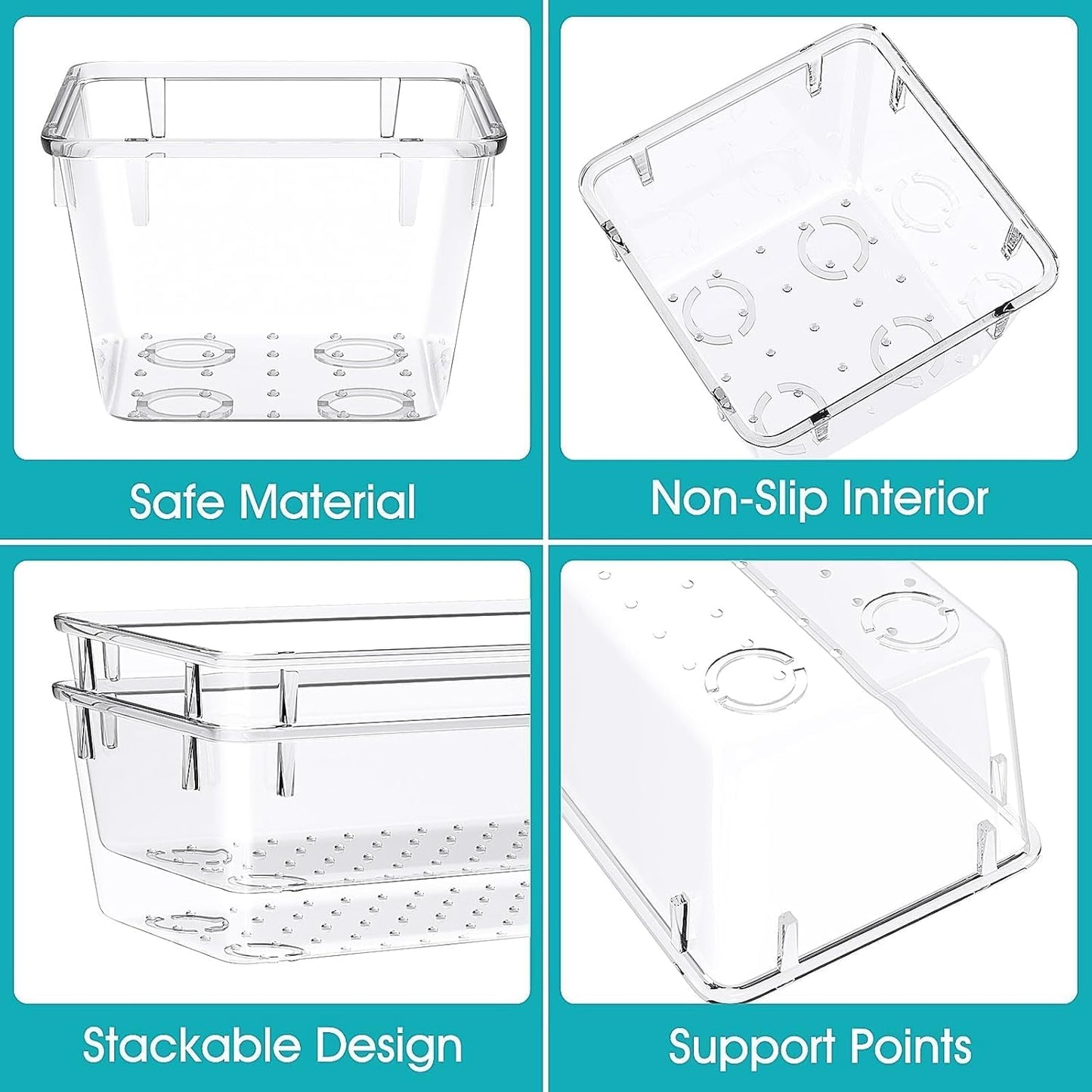 StorMiracle 28 PCS Clear Plastic Drawer Organizers - Versatile Trays for Makeup, Jewelry & Office Supplies