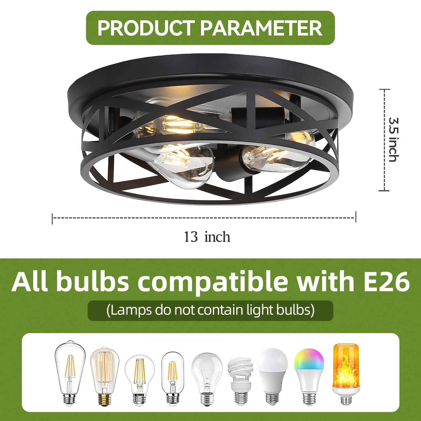 piano7797 13 inch Black Flush Mount Ceiling Light Fixtures,3-Light Modern Hallway Light Fixtures Ceiling, Black Light Fixture Ceiling Mount for Farmhouse,Kitchen, Bedroom 2 Pack