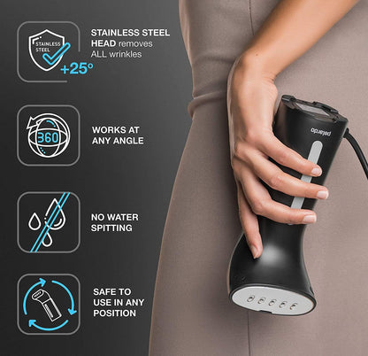 Polardo Travel Garment Steamer - Compact Handheld Clothes Steamer with 360° Anti-Spill Technology