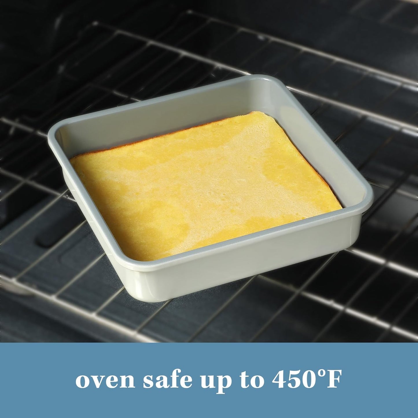 Sur La Table Nonstick Rectangular Cake Pan - 9 Inch, PFOA-Free, Linen White Finish