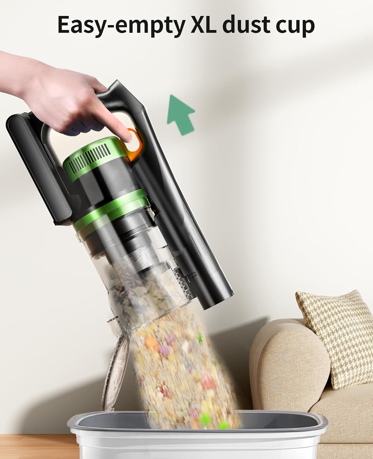 SunSare Cordless Vacuum Cleaner - 650W, 55KPA Suction | 70 Mins Runtime, Aromatherapy, Anti-Tangle Brush for Home & Pet Hair
