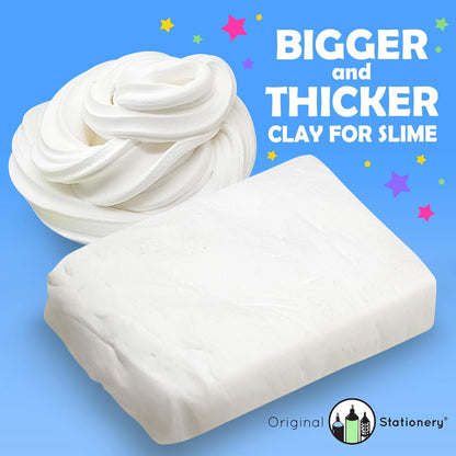 Original Stationery Soft Clay - White Foam Clay Add-In for Slime Making | 230g (8.1 oz) Stretchy Air-Dry Texture